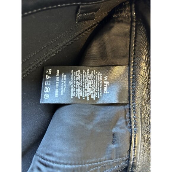 Wilfred Black Faux Vegan Leather High Rise Straight Pants - Picture 6 of 10